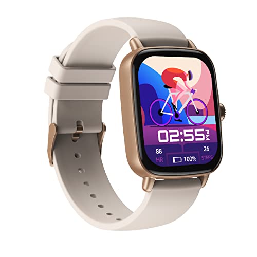 Image of MINIX Crest Bluetooth Calling 1.69 HD Display Smartwatch l Bluetooth Calling l IP68 Waterproof l Rotary Crown l 100+ dial(Rose Gold)