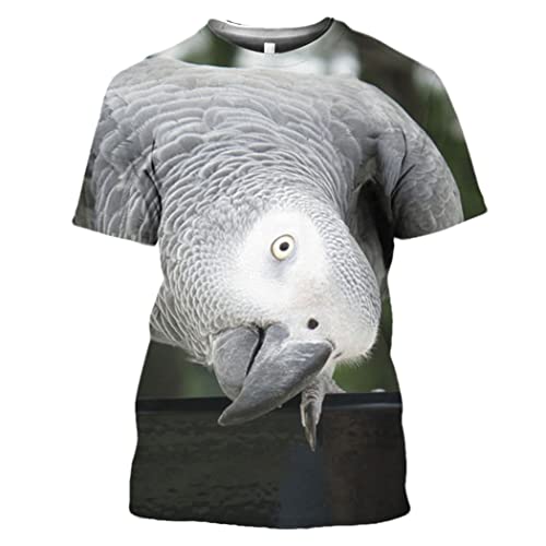 T-shirt oiseau drôle perroquet gris top fitness hip hop XL