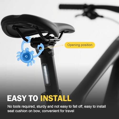MOXRUQ 1 PC Bike Crab Tail Light, Cute Bike Lights for Night Riding, Waterproof Cycling Warning Tail Light, Long-Lasting Riding Gear for Men Women Kids (Blue)