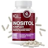 He-Ju Inositol Komplex 180 vegane Kapseln, Myo & D-Chiro Inositol 40:1 mit Folsäure, Vitamin B6 & Chrom, 60 Tage Vorrat