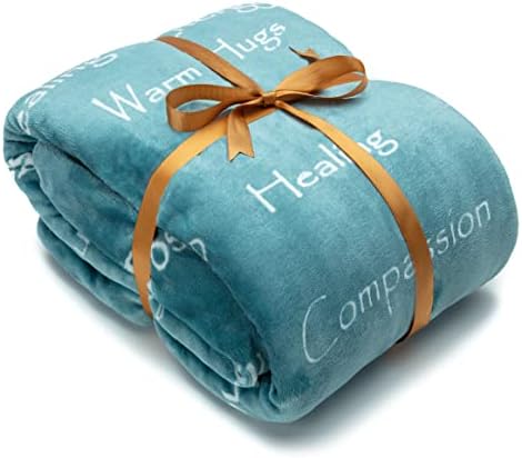 Chanasya Healing Warm Hugs Gift Throw Blanket - Sympathy Cancer Chemo Survivor Get Well Caring Gifts - Comfort Gift Blanket for Love Support Strength - Women Men Friend Grandpa - Turquoise