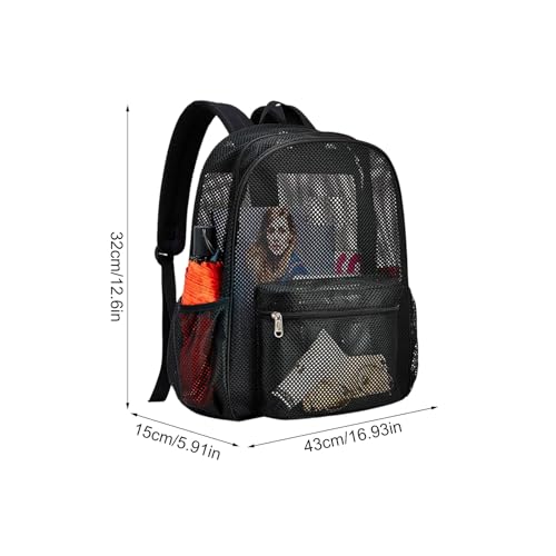 Mochila de malla resistente semitransparente y transpirable 2