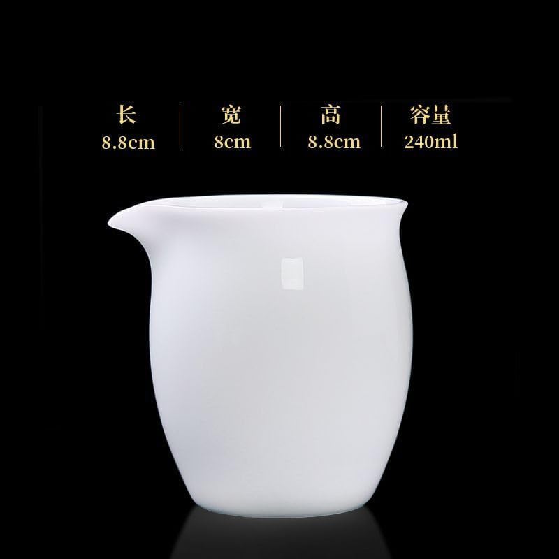 Jade Porcelain Fairness Cup, 240ml 8.0oz, Thicken Heat-proof High Temperature Resistance Tea Pitcher