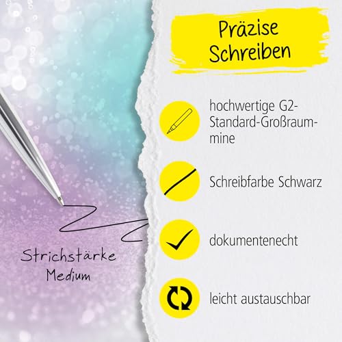 Online Crystal Pen Kugelschreiber Silver I mit funkelnden Strass-Steinen in Silber, eleganter Stift in Geschenkbox, mit internationale Großraummine, schwarzschreibend, Geschenkidee