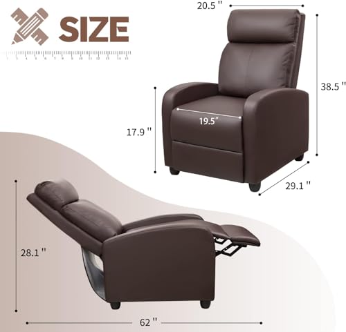 image for Furniwell Massage Recliner Chair for Living Room Adjustable PU Leather