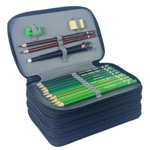 Image of YOUNGCOL 72 Slots Colored Pencil Case Pencil Holder Color pencil organizer Storage (Black 4C)