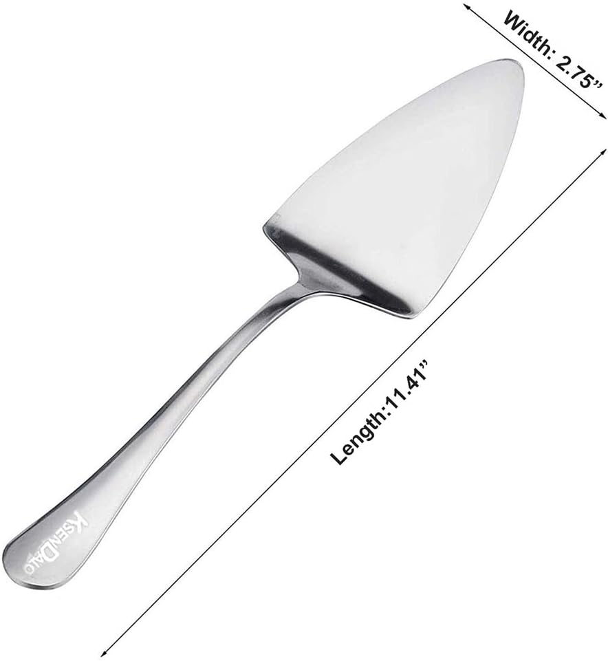 Large Pie Servers Set of 5, KSENDALO SUS304 Stainless Steel Cake Servers, Cake Pizza Cutter Tart Dessert Pie Server for Party, Silver
