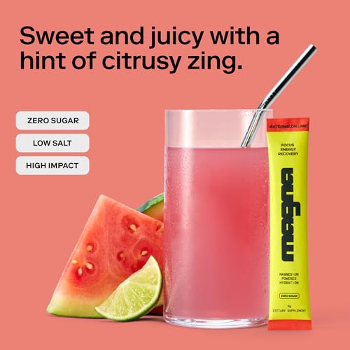 MAGNA Electrolytes Powder Drink Mix for Hydration, Energy & Focus Support (28 Servings, Watermelon Lime) — view 2