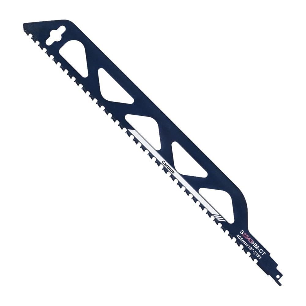 1piece Carbide Steel Reciprocating Blade, Hard Alloy Saber Saw Blade for Brick Wood Porous Concrete Cutting(18 inches)
