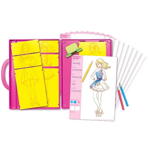 4M KidzMaker Mein Design-Portfolio Mode-Studio Kreativset Kinder ab 5 Jahre | DIY Bastelset Selbermachen, Lernspielzeug, Bastel- und DIY-Techniken spielerisch entdecken und gestalten