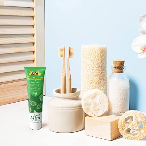 The Dirt Gluten & Fluoride Free Coconut Oil Toothpaste - Vital Toothpaste Botanically Sweetened, No Artificial Flavors Or Colors (Super Mint, 150G: 6 Months Supply) #TOP6