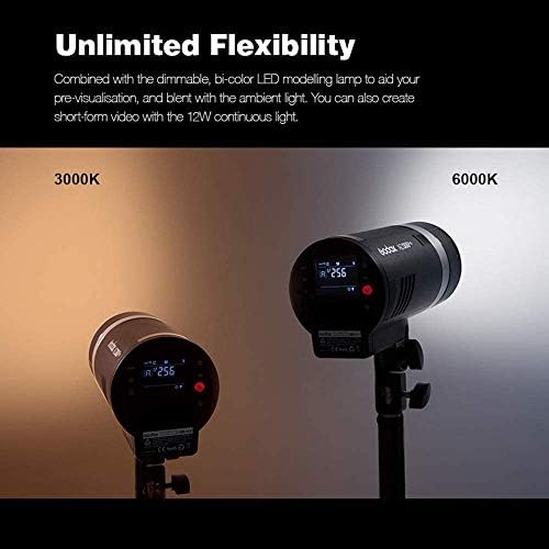GODOX AD300 Pro Studio Portable Flash 300Ws TTL HSS 1/8000th High Speed Bi-Colour Modelling Lamp 3000K 6500K For Portraits, photos, photography + 12 Month Extended Warranty Card (3 Yrs)