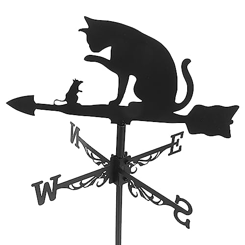 Yarnow Z1563188Q0 Stainless Steel Weather Vanes Garden Weathervane Cat Mouse Shaped Stakes Ornament Decorative Weather Vane Wind Direction Indicator Tool thumb #2