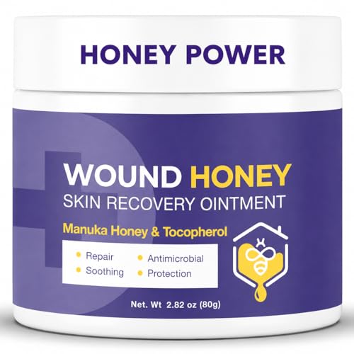 OHEAL Manuka Honey Wound Care: Honey Wound Repair Gel for Minor wounds & Skin Repair - Manuka Honey Cream with Vitamin E, 2.82 oz