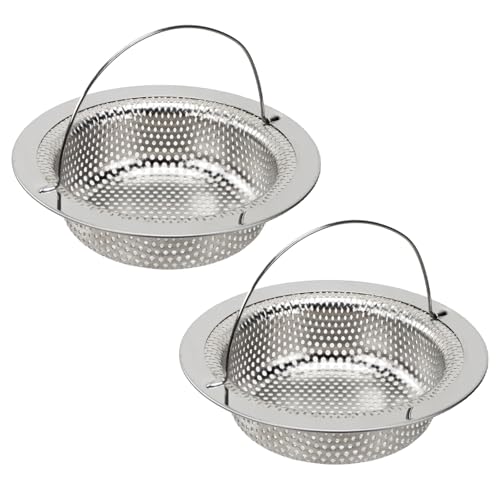 Colador para fregadero de cocina de acero inoxidable 2 piezas