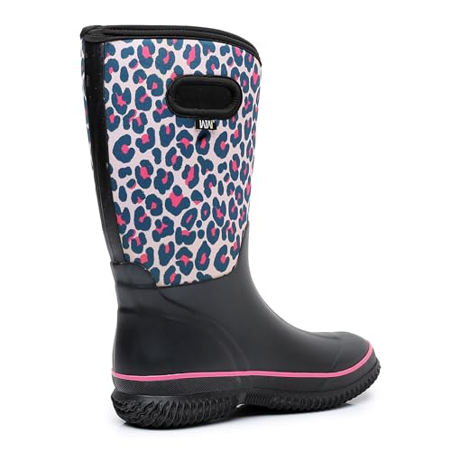 Image of WTW Womens Mid Calf Rain Boots - Waterproof Insulated Neoprene Rubber Boots Mud Outdoor Hunting Garden Boots