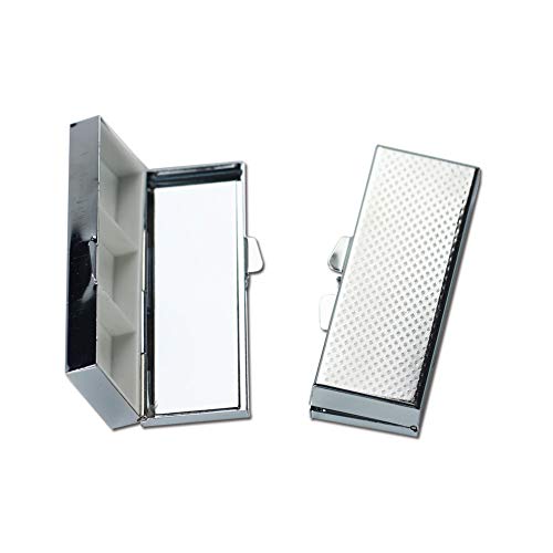 Lizimandu 2 Pack Stainless Steel Pill Boxes,Rectangle 3 Day Compartment Pill Box Pill Medicine Case(2-Rose) #TOP5