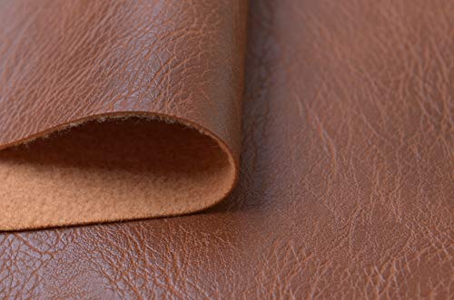 Image of Wento Thick 3 Yard Faux Leather Soft Skin Grain PU Leather for Furniture Cover, Reupholster Sofa Chairs, Cushions, Vinyl Upholstery (3 Yards, Brown)