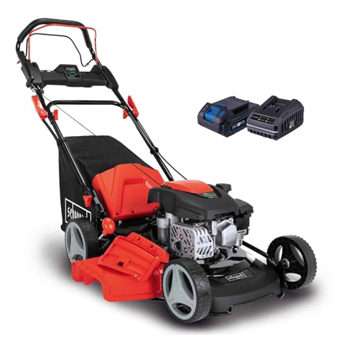 Scheppach Tondeuse à Gazon Thermique MS150-46E | Autotractée avec démarrage électrique | Moteur 4T | Largeur de Coupe 46cm | Panier 55L | Fonction Mulching...
