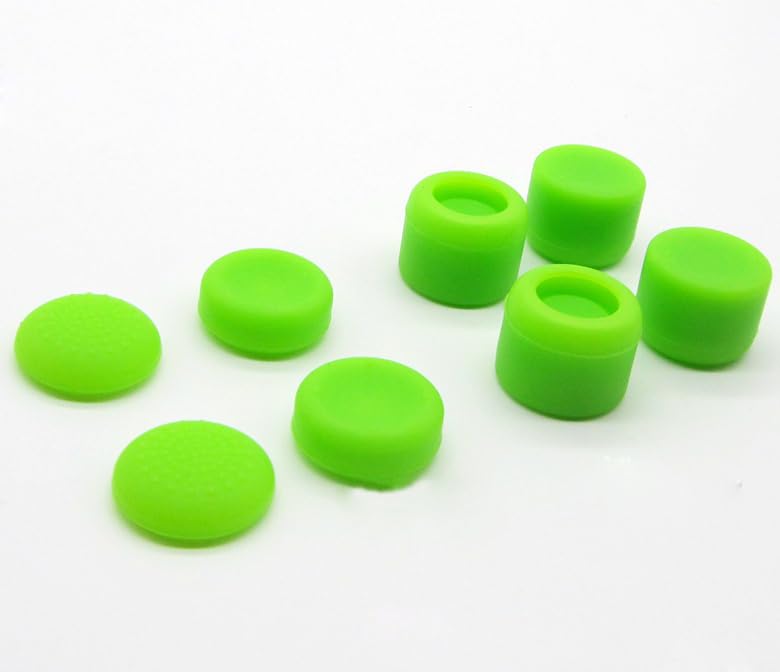 Image of Pack of 8 pcs Analog Controller Gamepad Raised Antislip Thumb Stick Grips Thumbsticks Joystick Cap Cover for PS5, PS4, PS3, Switch Pro, Xbox one, Xbox 360, Wii U, PS2 Controller (Green)