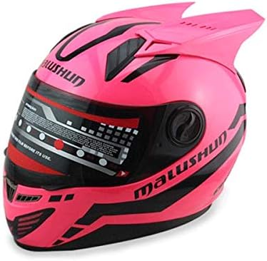 Miniatura 2 de Full Face Motorcycle Helmet with Horns Ears Pink Riding Motocross Racing Motobike Helmet Casco De Motocicleta