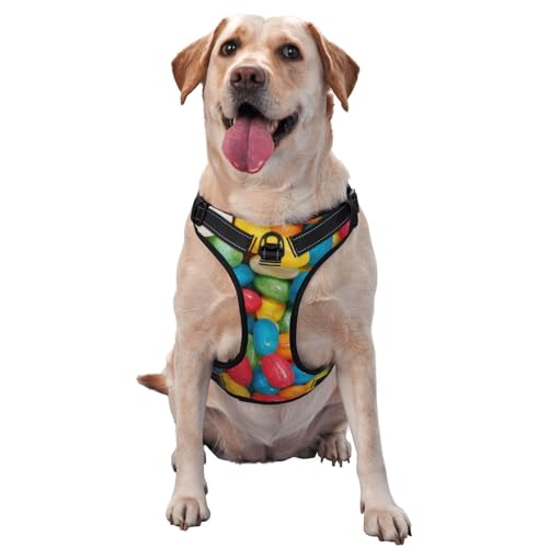 Jelly Bean Candies Colorful Adjustable Dog Harness for Every Adventure,Suitable for Small to Large Breeds Medium, With Accessories