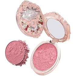 Flower Knows Strawberry Rococo Embossed Blush,Berry Pink Matte Powder Blush for Cheeks,Buildable & Blendable Face Makeup,Soft Long-Lasting Cute Make Up for Women & Girls,0.17 Oz(05 Berry Mary)