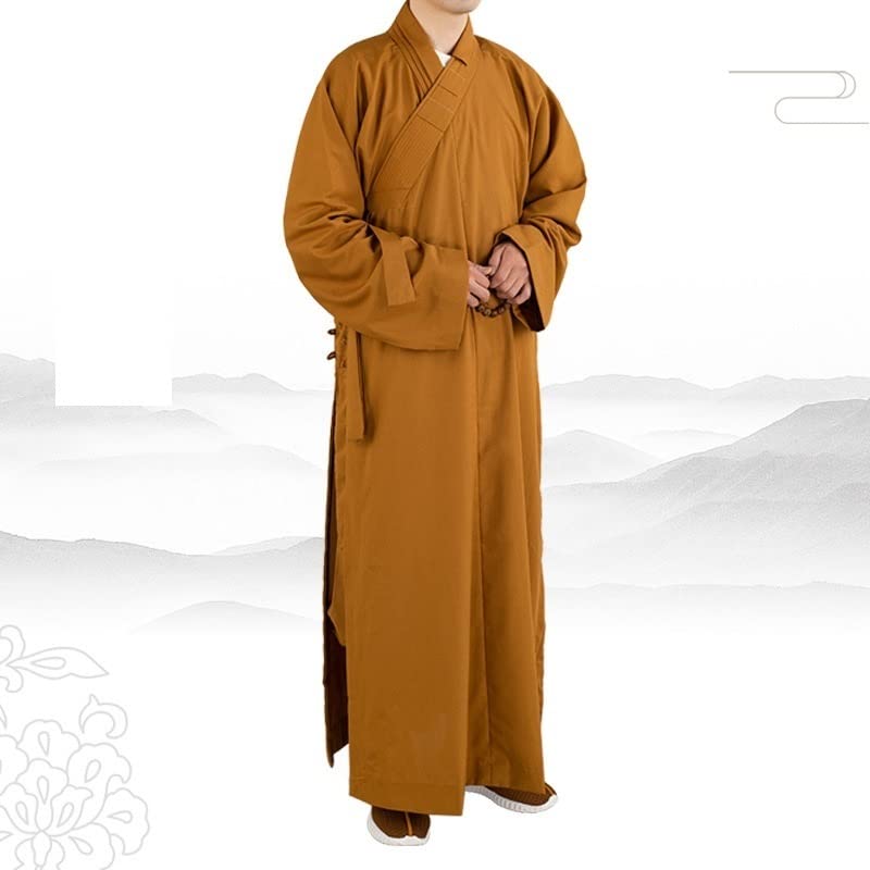 Suknia Sztuki walki Odzież Kung Fu， Tradycyjne chińskie ubrania długie szaty dla mnicha buddyjskiego Buddyjskie ubrania dla dorosłych mężczyzn Haiqing Gown