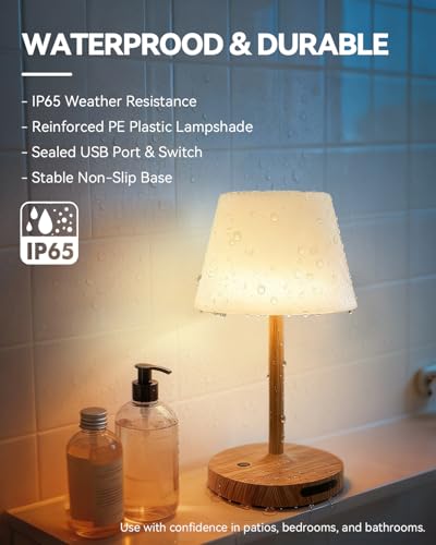 Image of SAIWEYA Outdoor Waterproof Shower Lamp, 8000mAh Rechargeable Bathroom Lamp