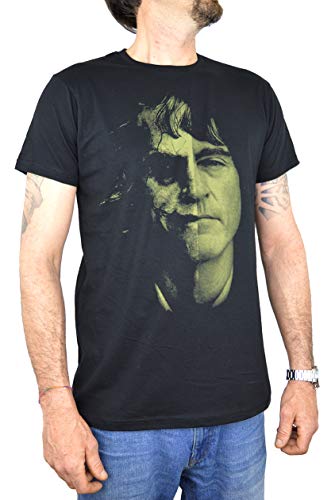 Joker Phoenix 2019 | Faces T-Shirt Hombre 100% Algodón | Color Negro Impresión del Manual de la Pantalla de Agua (L Hombre)