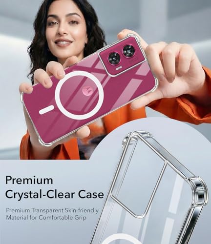 Image of Jkobi Shockproof Crystal-Clear Back Cover for Motorola Moto Edge 50 Fusion (Magsafe Wireless Support | Drop & Camera Protection | Hard Polycarbonate)