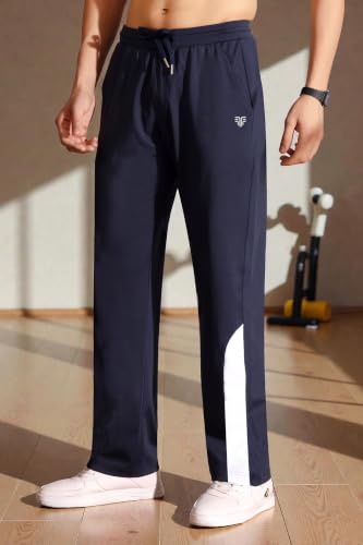 Image of Flapfit Men's Solid Pattern Spandex Track Pant with Ankle Length Drawstring Closure Type and Loose Fit Jogger Style