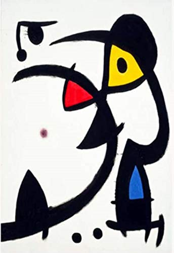 QWEWQE Druck auf Leinwand Joan Miro Modern wandbilder, Surrealism Art Paintings Abstraktes Bild und Drucke, Retro Art Poster für Wohnzimmer Dekor, Ungerahmt (40x50cm) Cover