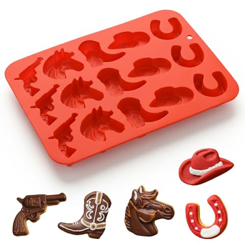 Shimmeroo Cowboy Silicone Gummy Molds 3D Western Themed Chocolate Molds