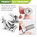 Surosha 4PCS Stainless Steel Brake Disc Rotor Screws, Brake Rotor Bolt, Automotive Steel Retaining Screws for Front and Rear, 11609271 Retaining Hardware Bolts Kit Fit for Buick Chevry Suburban (4PCS)