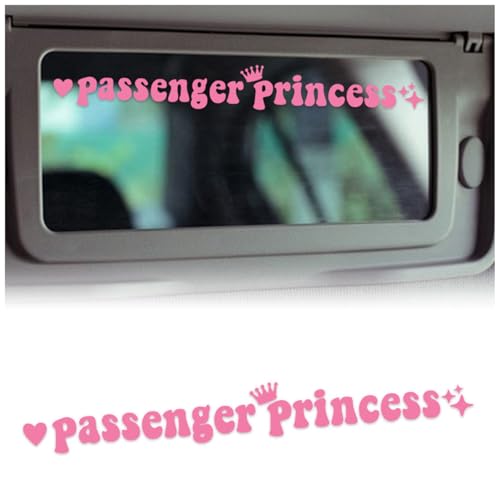 Passenger Princess Sticker, Vinyl Car Decal Car Accessories, Funn Car Window Rearview Mirro Cute Passenger Princess Sticker Men Women Girls Cute Queen, Pink