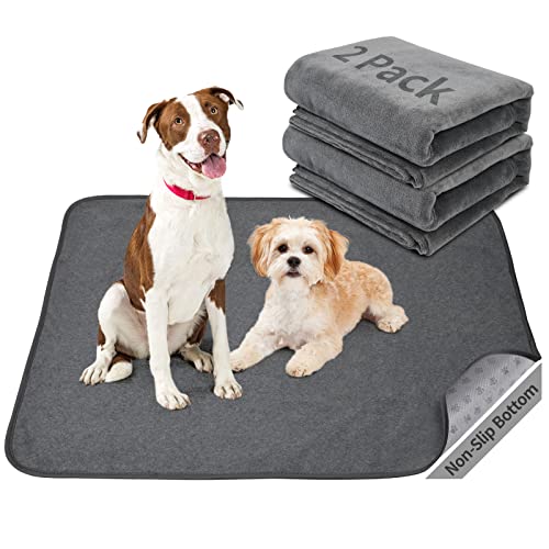 Image of Dog Pee Pad Washable-Extra Large Instant Absorb Training Pads Non-Slip Pet Playpen Mat Waterproof Reusable Floor Mat for Puppy /Senior Dog Whelping Incontinence Housebreaking (31 inchx36 inch-(2PACK))