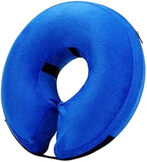 Katoggy Protective Inflatable Recovery Collar, Soft Blow-up Dog Cone Collar, Pet Donut Cone Collar, Comfy Elizabethan Collar After Surgery for Medium Dog to Prevent from Biting & Scratching-S