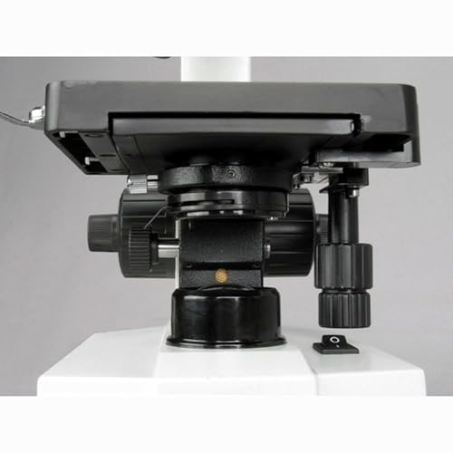 Image of AmScope M600 Compound Monocular Microscope, WF10x Eyepiece, 40x-1000x Magnification, Brightfield, Tungsten Illumination, Abbe Condenser, Mechanical Stage, 110V