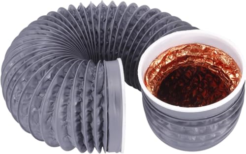 Okryain ダクトホース 排気ダクト PVC五層構造 蛇腹排気ダクト 両端強化保護 フレキシブルダクト アルミホース 排気ホース 【インボイス制度登録店】 乾燥機/ダクトファン/エアコン/塗装ブース/DIY換気用 (Φ125mm-2m)