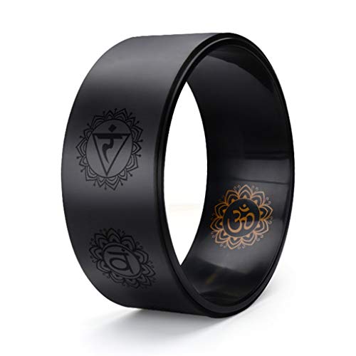 RYR Dharma Yoga Wheel Prop Comfortable & Durable Yoga Balance Accessory Increase Flexibility Enhance Your Postures and Stretch Deeper Ideal Back Stretcher (Color : Black)