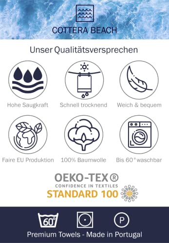 Cottera® Strandhandtuch Flamingo, Strandtuch - XXL 100x180 groß, Pink, Rosa - 100% Baumwolle, Zertifiziert, Nachhaltig produziert in Portugal