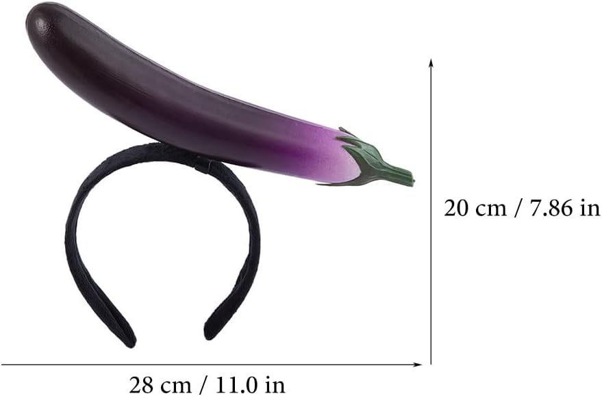 Ciieeo Eggplant Hairband Party Headwear Unique Cartoon Hair Accessory Comfortable Photo Prop for Birthday Wedding Celebrations