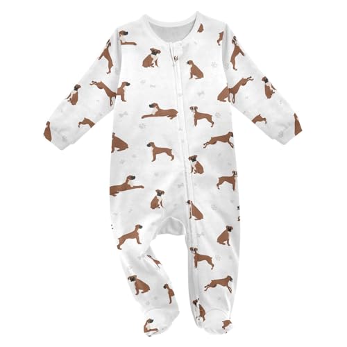 Image of vvfelixl Exercises Doberman Dog Baby Sleepers For Girl Boys Newborn Baby Play One-Piece Footies For 0-24 Months White