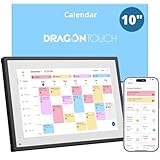 Dragon Touch 10.1 inch Digital Calendar Chore Chart – Interactive Touchscreen, Smart Family Planner, Hearth Display Desk Digital Calendar Seamless Scheduling Black