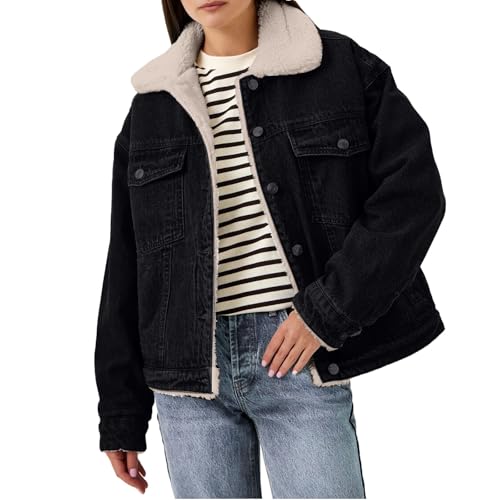 Manteau femme hiver court en jean et veste décontractée en peluche