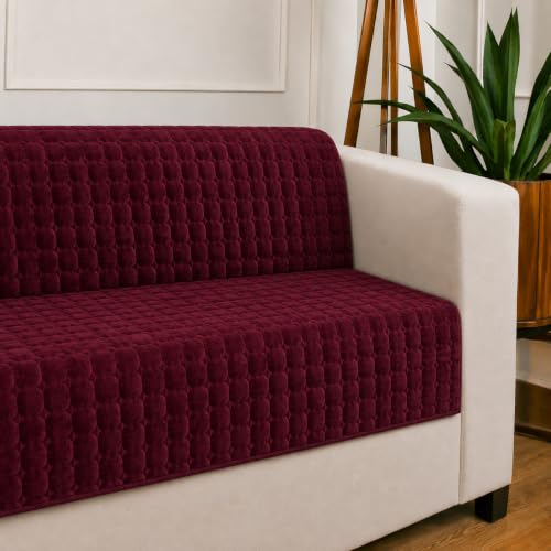 Image of STITCHNEST 'Haven Soft Series' 3 Seater Sofa Cover | Full Coverage Sofa Cover| Premium Velvet Fabric, Washable & Durable Furniture Cover for Modern Living Rooms