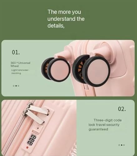 Checked Luggage Carry On Luggage Two-Piece Suitcase Set, Coded Boarding Case, 18in Trolley Case, Lightweight Suitcase Luggage Suitcase (Color : B, Size : 14+18in)4