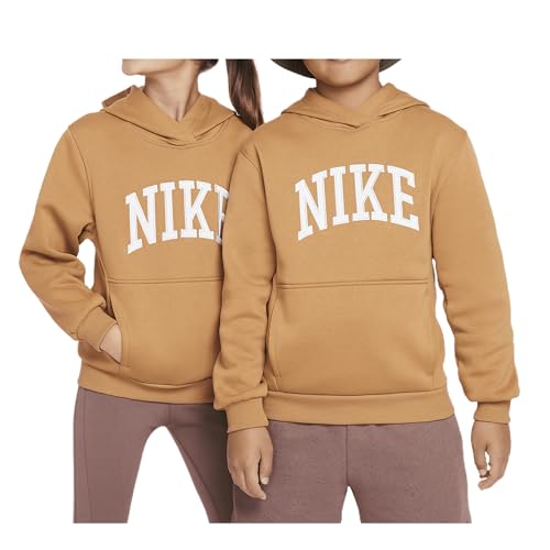 Nike Sportswear Club Fleece Big Kids' Hoodie (HJ3156-224, Flax/White)