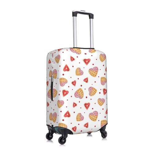Heart Waffle Print Luggage Cover Protector Anti-Scratch Washable Fits 18-32 Inch Luggage-Large3